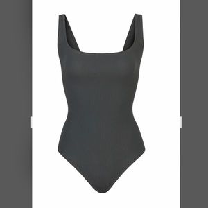 SKIMS Cotton Rib Body Suit in Deep Sea seasonal color